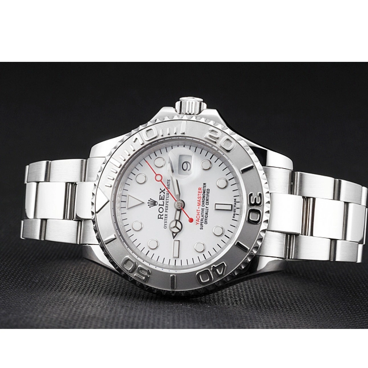 Best AAA Replica Sites Yacht-Master Case Dial Steel Bracelet Rolex Swiss White Staniless And 0614